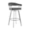 Armen Living Naomi and Chelsea 5-Piece Counter Height Dining Set in Brushed Stainless Steel and Gray Faux Leather SETNMCHGRBS5 - alternate 9